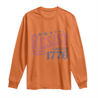 Resist Like Its 1776 Long Sleeve Shirt Vintage Distressed Patriotic Political Satire Graphic