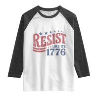 Resist Like Its 1776 Raglan Shirt Vintage Distressed Patriotic Political Satire Graphic