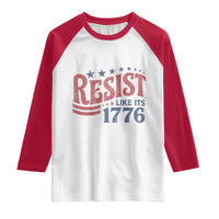 Resist Like Its 1776 Raglan Shirt Vintage Distressed Patriotic Political Satire Graphic