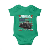 Steam Steel Freedom Stainless American Spirit Baby Onesie 250 Years USA Railroad Legend Patriotic Military Jet Flyover Graphic