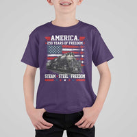 Steam Steel Freedom Stainless American Spirit T Shirt For Kid 250 Years USA Railroad Legend Patriotic Military Jet Flyover Graphic
