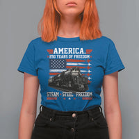 Steam Steel Freedom Stainless American Spirit T Shirt For Women 250 Years USA Railroad Legend Patriotic Military Jet Flyover Graphic