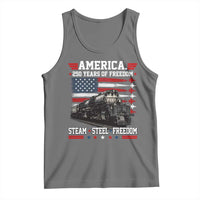 Steam Steel Freedom Stainless American Spirit Tank Top 250 Years USA Railroad Legend Patriotic Military Jet Flyover Graphic