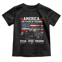 Steam Steel Freedom Stainless American Spirit Toddler T Shirt 250 Years USA Railroad Legend Patriotic Military Jet Flyover Graphic