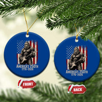 Americas 250th Anniversary 1776-2026 Bigfoot Rock Star Ceramic Ornament Playing Electric Guitar Distressed American Flag Graphic