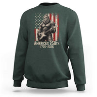 Americas 250th Anniversary 1776-2026 Bigfoot Rock Star Sweatshirt Playing Electric Guitar Distressed American Flag Graphic