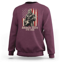 Americas 250th Anniversary 1776-2026 Bigfoot Rock Star Sweatshirt Playing Electric Guitar Distressed American Flag Graphic
