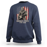 Americas 250th Anniversary 1776-2026 Bigfoot Rock Star Sweatshirt Playing Electric Guitar Distressed American Flag Graphic
