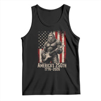 Americas 250th Anniversary 1776-2026 Bigfoot Rock Star Tank Top Playing Electric Guitar Distressed American Flag Graphic