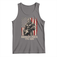 Americas 250th Anniversary 1776-2026 Bigfoot Rock Star Tank Top Playing Electric Guitar Distressed American Flag Graphic