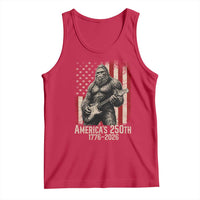 Americas 250th Anniversary 1776-2026 Bigfoot Rock Star Tank Top Playing Electric Guitar Distressed American Flag Graphic