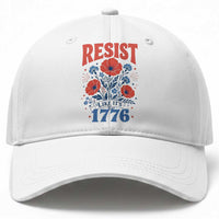 Resist Like Its 1776 Folk Art Floral Botanical Graphic Baseball Cap Patriotic Statement Political Satire