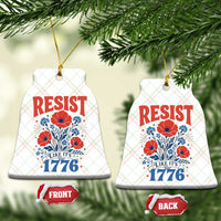 Resist Like Its 1776 Folk Art Floral Botanical Graphic Ceramic Ornament Patriotic Statement Political Satire