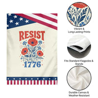 Resist Like Its 1776 Folk Art Floral Botanical Graphic Patriotic Garden Flag Statement Political Satire
