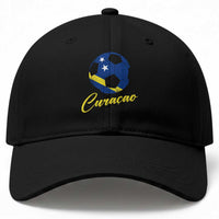 Curaçao Soccer Fans Distressed Flag Baseball Cap Football Heritage Pride Support