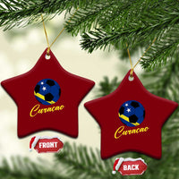 Curaçao Soccer Fans Distressed Flag Ceramic Ornament Football Heritage Pride Support
