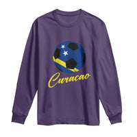 Curaçao Soccer Fans Distressed Flag Long Sleeve Shirt Football Heritage Pride Support
