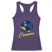 Curaçao Soccer Fans Distressed Flag Racerback Tank Top Football Heritage Pride Support