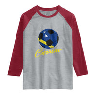 Curaçao Soccer Fans Distressed Flag Raglan Shirt Football Heritage Pride Support