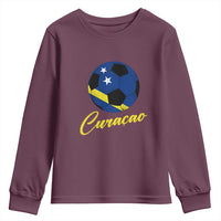 Curaçao Soccer Fans Distressed Flag Youth Sweatshirt Football Heritage Pride Support