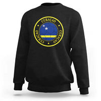 Curaçao Football Pride Circular Crest Vintage Sweatshirt Curacao Flag Soccer Fans Graphic