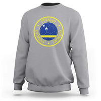 Curaçao Football Pride Circular Crest Vintage Sweatshirt Curacao Flag Soccer Fans Graphic