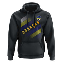 Curaçao Soccer Flag Stripe Jersey Style Hoodie Football Fans Pride Support