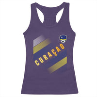 Curaçao Soccer Flag Stripe Jersey Style Racerback Tank Top Football Fans Pride Support