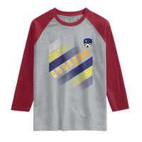 Curaçao Soccer Flag Stripe Jersey Style Raglan Shirt Football Fans Pride Support