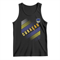 Curaçao Soccer Flag Stripe Jersey Style Tank Top Football Fans Pride Support
