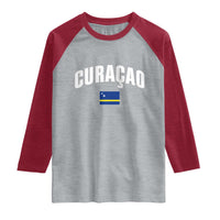Curaçao National Flag Classic Heritage Raglan Shirt Caribbean Pride Souvenir