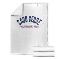 Forca Tubaroes Azuis Cabo Verde National Pride Throw Blanket Cape Verde Football Fans Blue Sharks Heritage