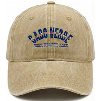 Forca Tubaroes Azuis Cabo Verde National Pride Washed Cotton Baseball Cap Cape Verde Football Fans Blue Sharks Heritage