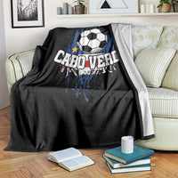 Cabo Verde Flag Football Graphic Throw Blanket Cape Verde Soccer Fans Artistic Pride