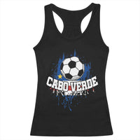 Cabo Verde Flag Football Graphic Racerback Tank Top Cape Verde Soccer Fans Artistic Pride
