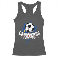 Cabo Verde Flag Football Graphic Racerback Tank Top Cape Verde Soccer Fans Artistic Pride