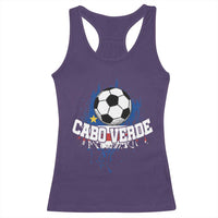 Cabo Verde Flag Football Graphic Racerback Tank Top Cape Verde Soccer Fans Artistic Pride