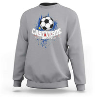 Cabo Verde Flag Football Graphic Sweatshirt Cape Verde Soccer Fans Artistic Pride