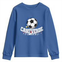 Cabo Verde Flag Football Graphic Youth Sweatshirt Cape Verde Soccer Fans Artistic Pride