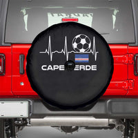 Cape Verde Soccer Heartbeat EKG Pulse Graphic Spare Tire Cover Cabo Verde Football Fans Pride