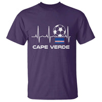 Cape Verde Soccer Heartbeat EKG Pulse Graphic T Shirt Cabo Verde Football Fans Pride