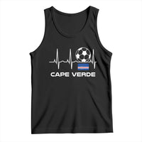 Cape Verde Soccer Heartbeat EKG Pulse Graphic Tank Top Cabo Verde Football Fans Pride