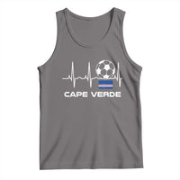 Cape Verde Soccer Heartbeat EKG Pulse Graphic Tank Top Cabo Verde Football Fans Pride