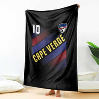 Cape Verde Soccer Jersey Style National Pride Throw Blanket Cabo Verde Football Fans Number 10 Athletic