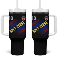 Cape Verde Soccer Jersey Style National Pride Tumbler With Handle Cabo Verde Football Fans Number 10 Athletic