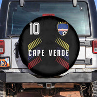 Cabo Verde Football Crest Pride Jersey Style Spare Tire Cover Cape Verde Soccer Fan Number 10 Athletic