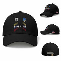 Cabo Verde Football Crest Pride Jersey Style Baseball Cap Cape Verde Soccer Fan Number 10 Athletic
