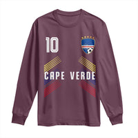 Cabo Verde Football Crest Pride Jersey Style Long Sleeve Shirt Cape Verde Soccer Fan Number 10 Athletic