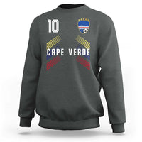 Cabo Verde Football Crest Pride Jersey Style Sweatshirt Cape Verde Soccer Fan Number 10 Athletic
