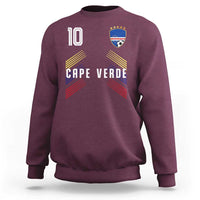 Cabo Verde Football Crest Pride Jersey Style Sweatshirt Cape Verde Soccer Fan Number 10 Athletic